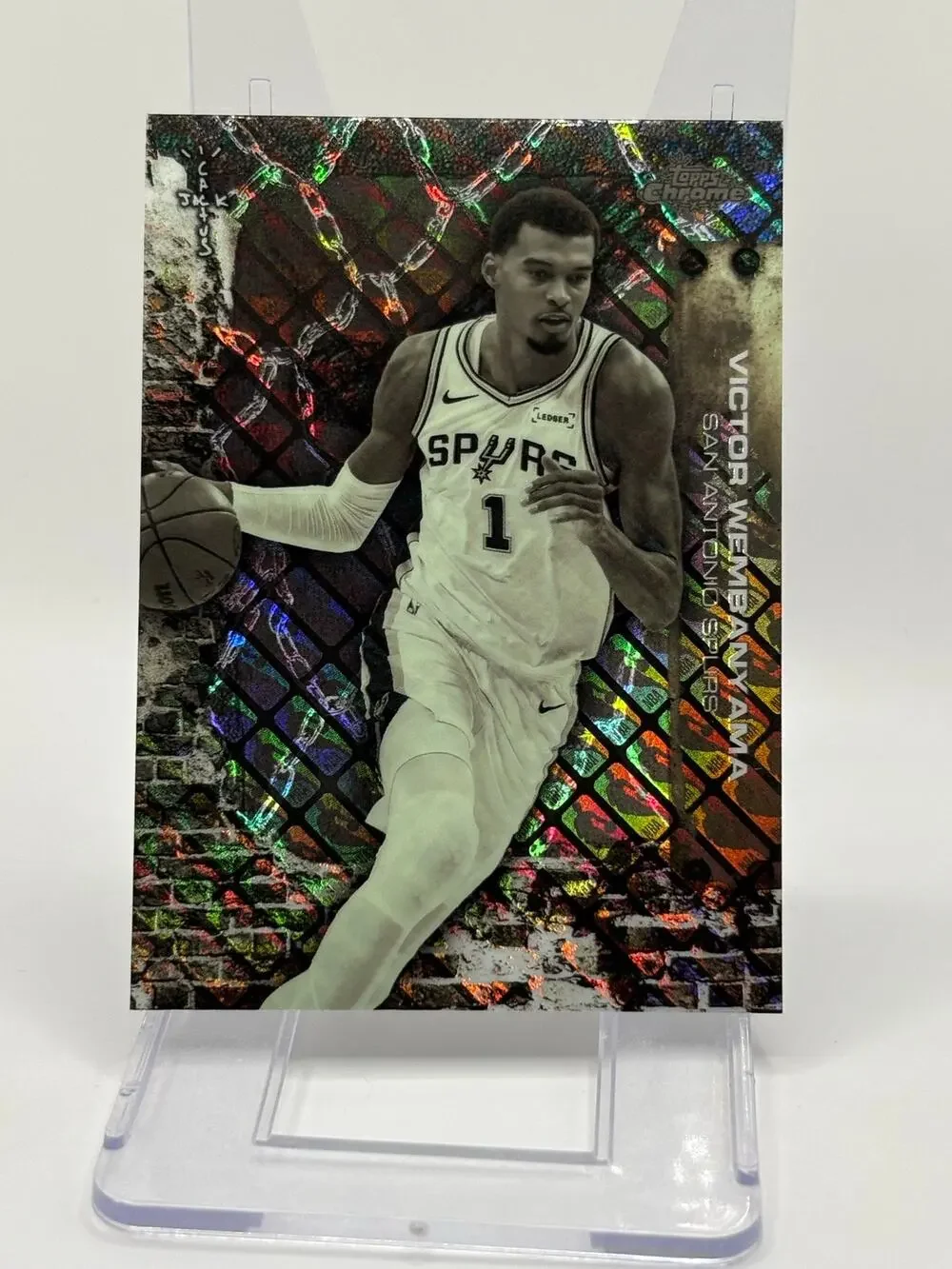 2025-26 Topps Chrome x Cactus Jack Victor Wembanyama LogoFractor SP #59 Spurs